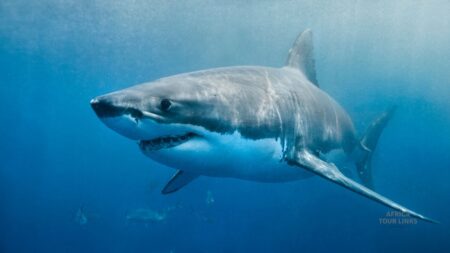 Great white shark diving Great white shark diving