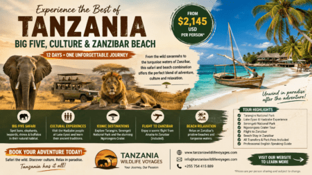 12-Days Tanzania Safari & Zanzibar Beach Holiday